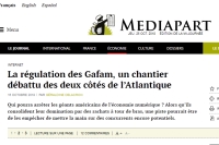 [Mediapart] La régulation des Gafam, un chantier débattu des deux côtés de l’Atlantique
