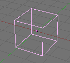 Cube, mode objet, sélectionné