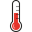 Thermomètre rouge à moitié